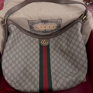 Gucci GG Supreme large Ophidia Half Moon crossbody bag